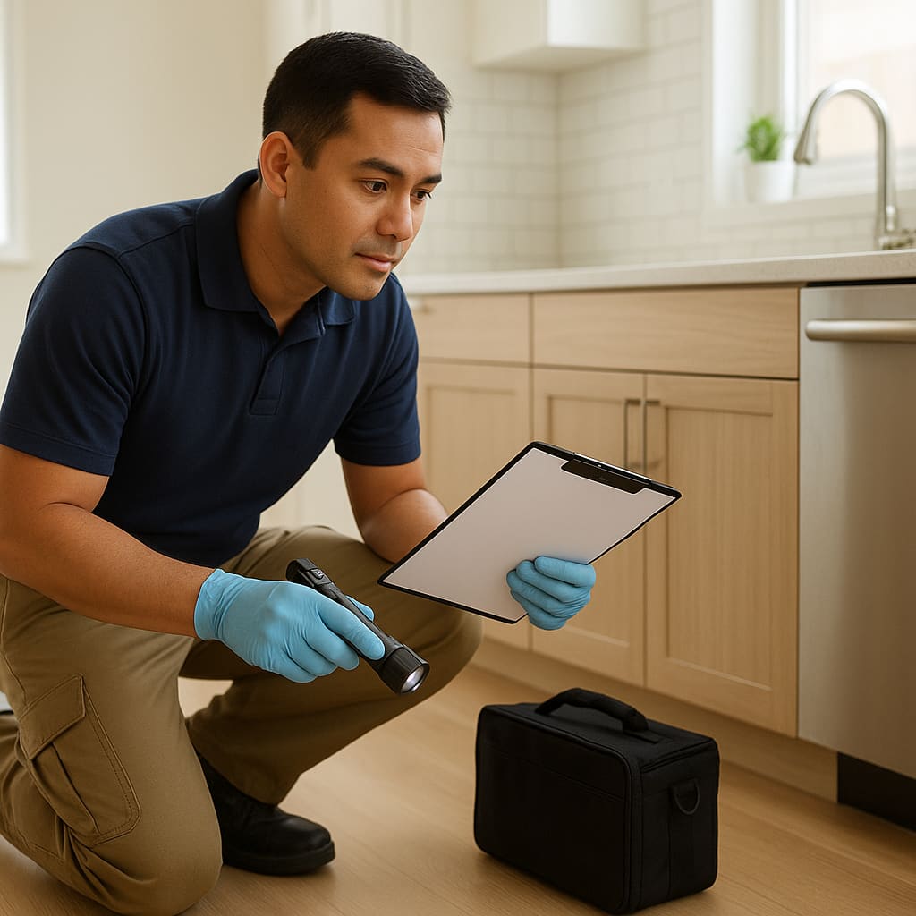 Schädlingsbekämpfung Wien — Techniker bei der Inspektion